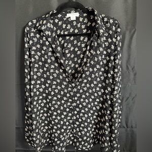 Cotton On Black and White Floral Button Down Shirt